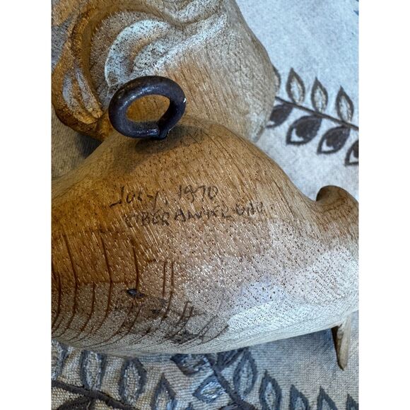 Stunning vintage Angel, single piece of wood, signed & dated 1970 - Picture 6 of 7